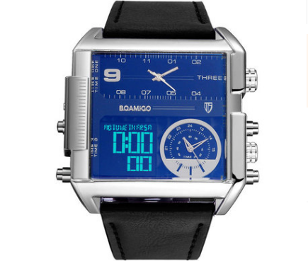 Men Sports Watches - digital Leather Watch
