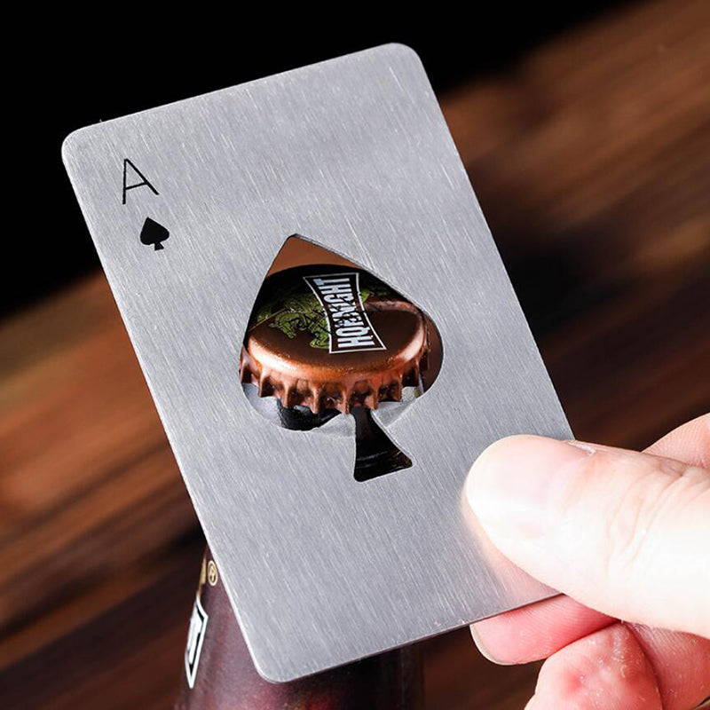 Stylish Poker Playing Card Ace Of Spades Bar Tool Soda Beer Bottle Cap Opener
