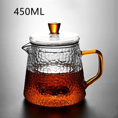 Filter Flower Teapot Heat Resistant Hammered Glass