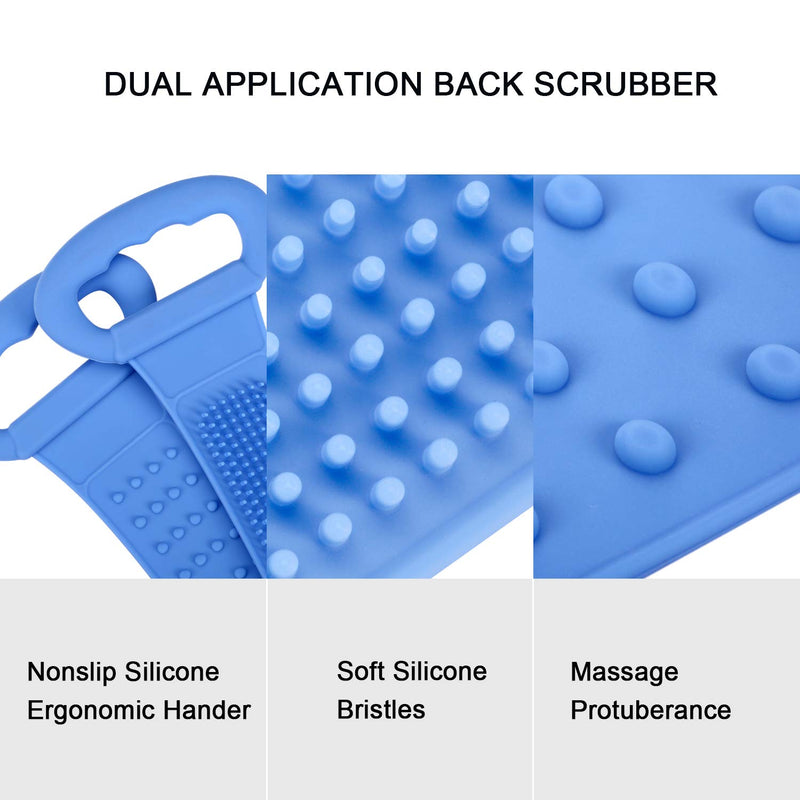 Back Scrubber For Shower Exfoliating, Silicon Body Brush For Bathing and Massage