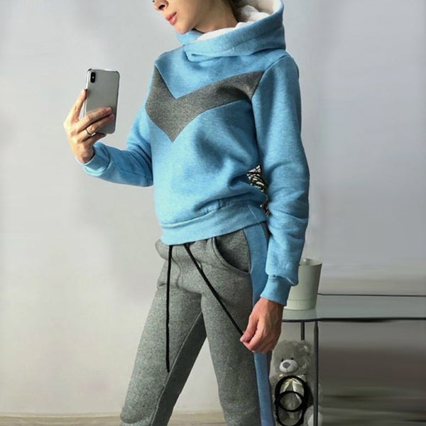 Autumn And Winter New Sports And Leisure Fleece Suit Two-Piece Suit